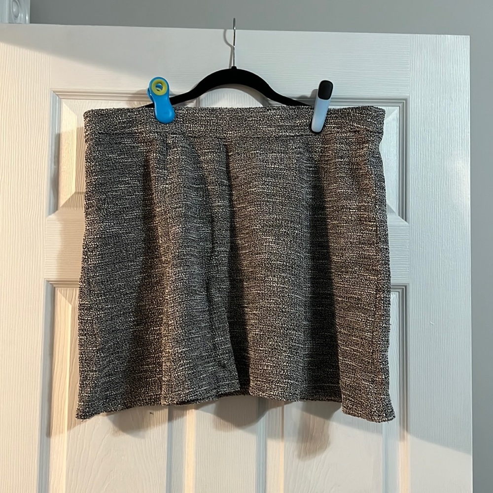 LOFT gray tweed mini skirt XL